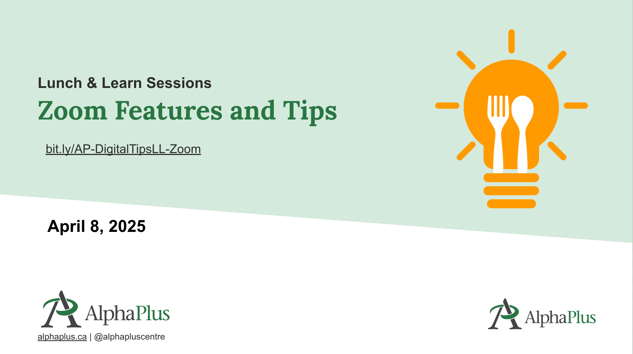 Cover page for Presentation slides - Zoom Features and Tips
